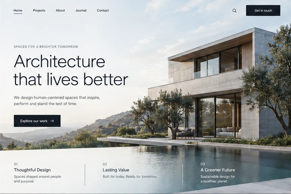 Modern kurumsal web sitesi arayüzü